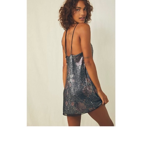 NEW Free People Double Take Sequin Mini Slip Dress - Picture 5 of 11